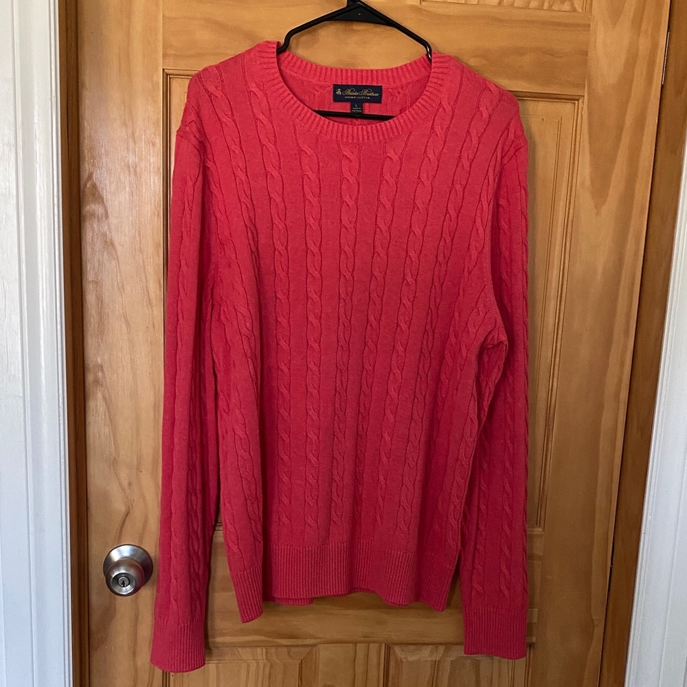 Brooks Brothers Coral Crewneck Sweater NWOT.